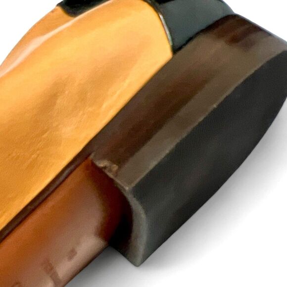 Circa Joan & David Women’s Size 9M Ballet Flats Cognac Leather Black Patent Toe - Picture 9 of 9